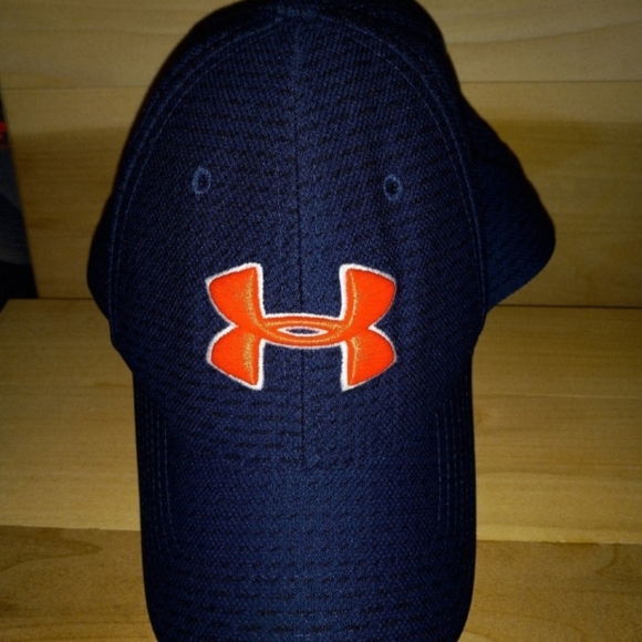 Under Armour Accessories Dark Blue Under Armor Baseball Cap With Orange Logo Poshmark